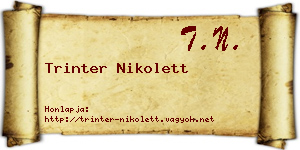 Trinter Nikolett névjegykártya
