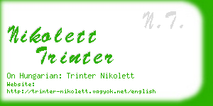 nikolett trinter business card